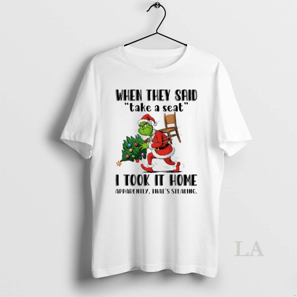 Original Grinch Santa Christmas Tree When They Said Take A Seat I Took It Home
