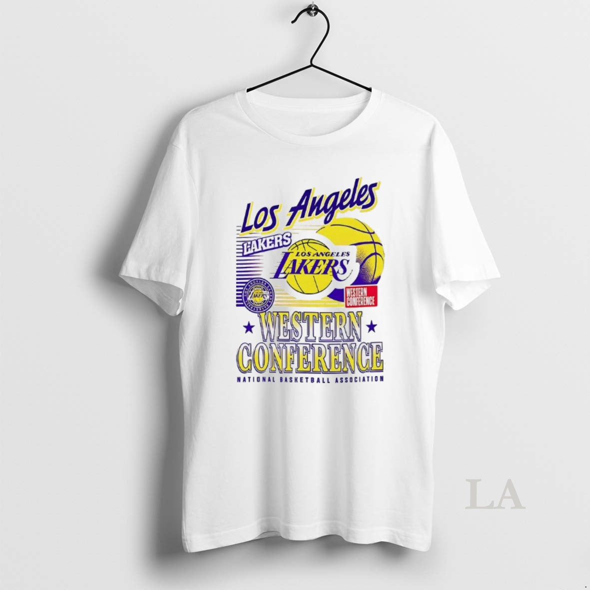 Original Los Angeles Lakers Nba Western Conference Logo And Ball