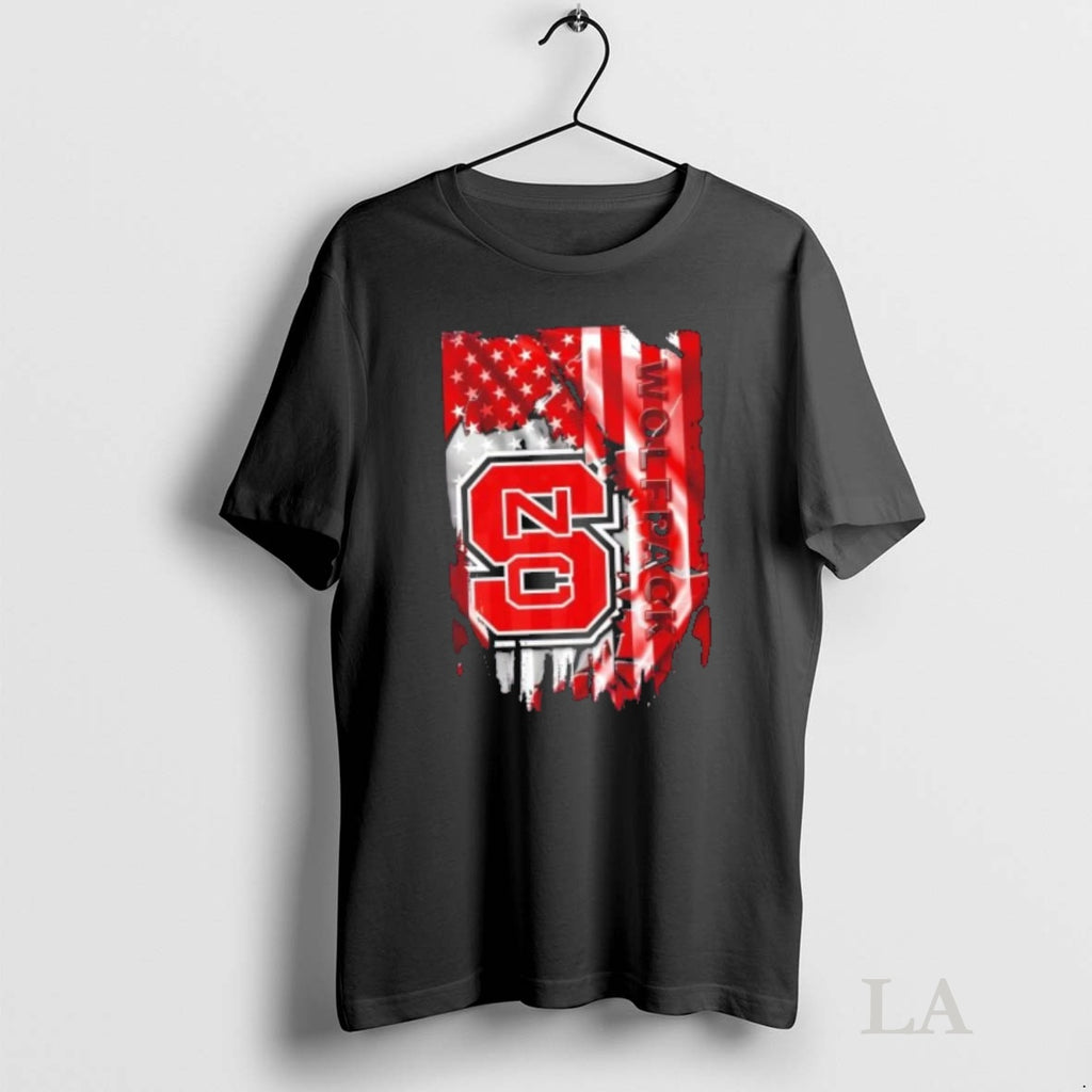 Original Nc State Wolfpack Football X American Flag