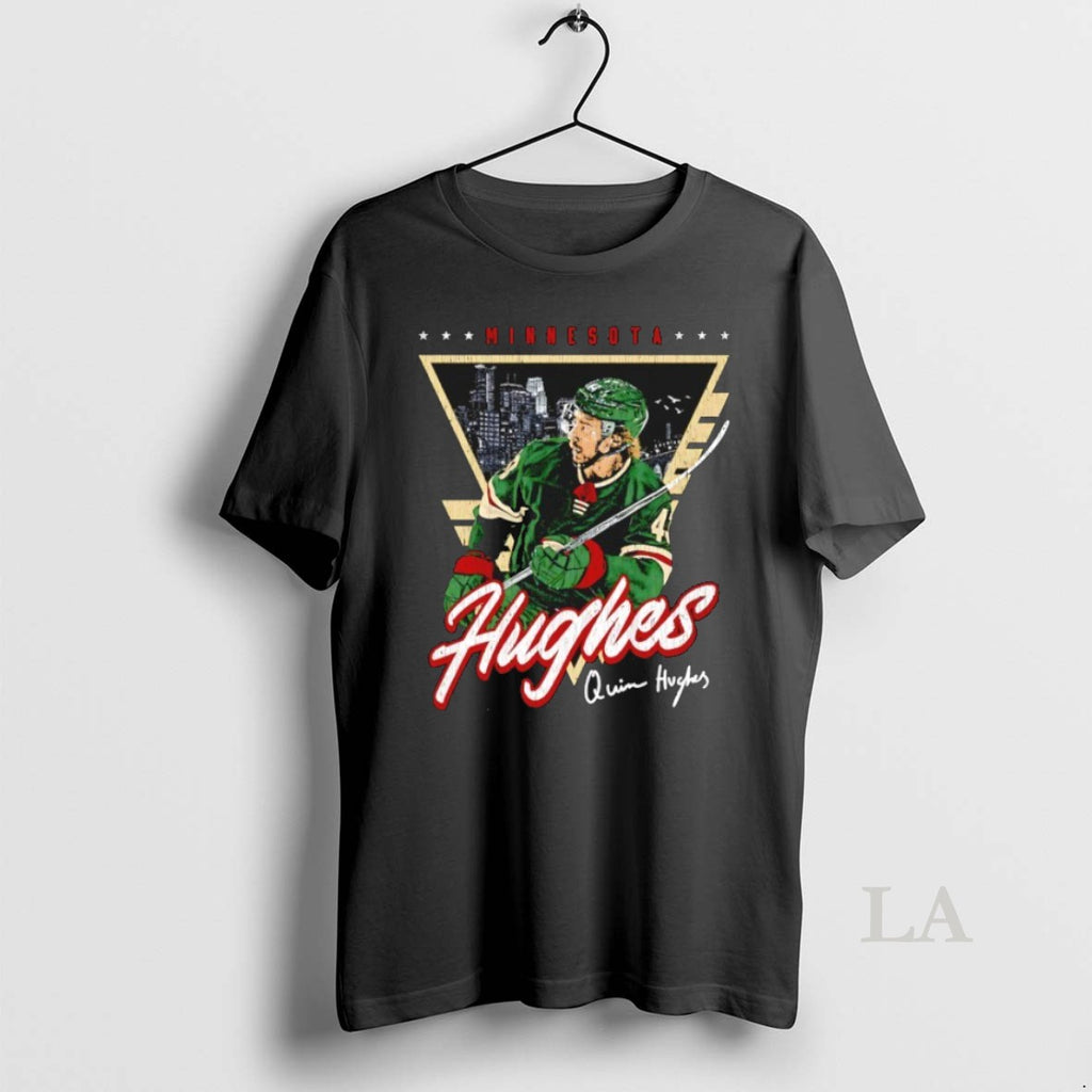 Original Quinn Hughes Minnesota Wild Hockey Triangle Graphic