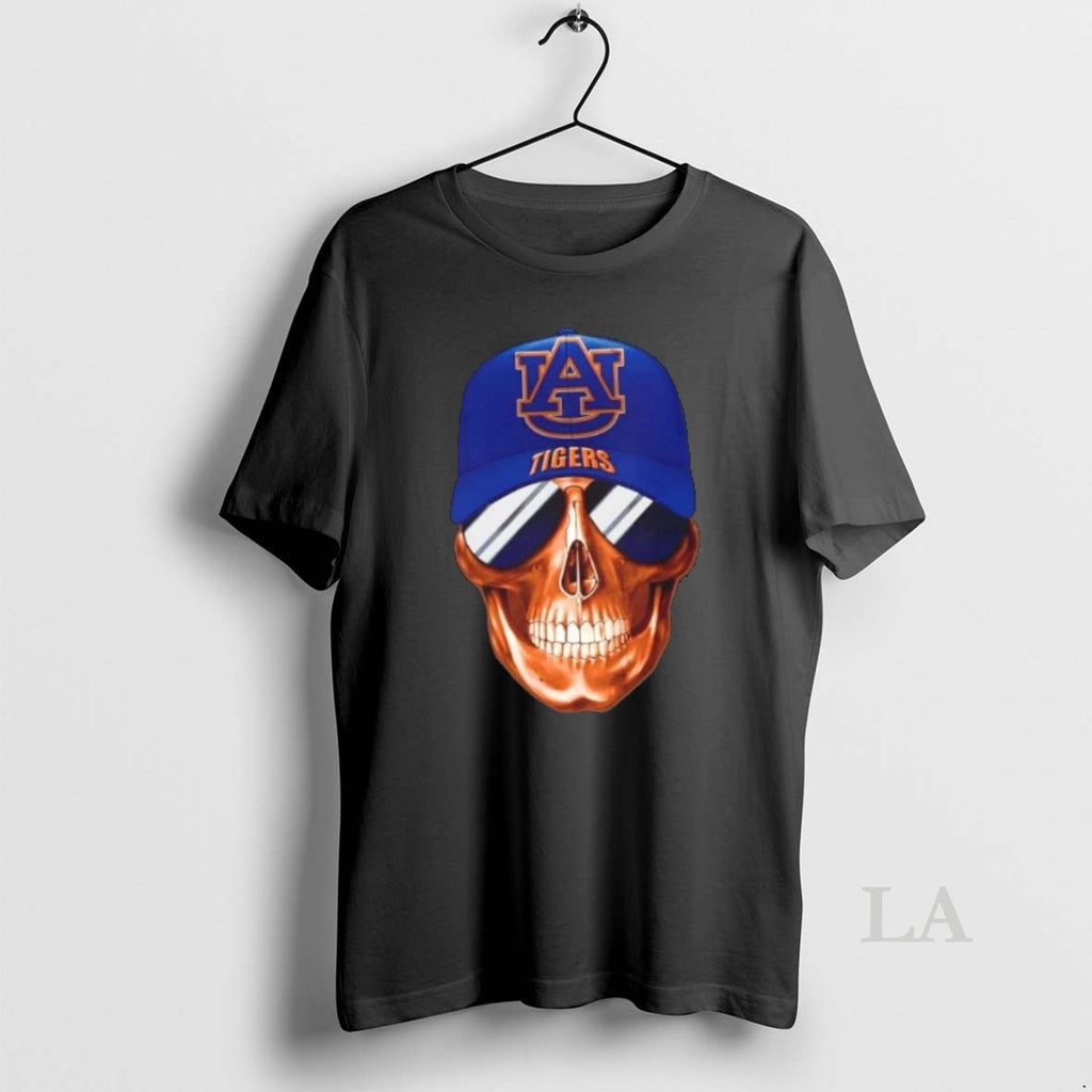 Original Skull Wearing A Cap And Smile Auburn Tigers Fans