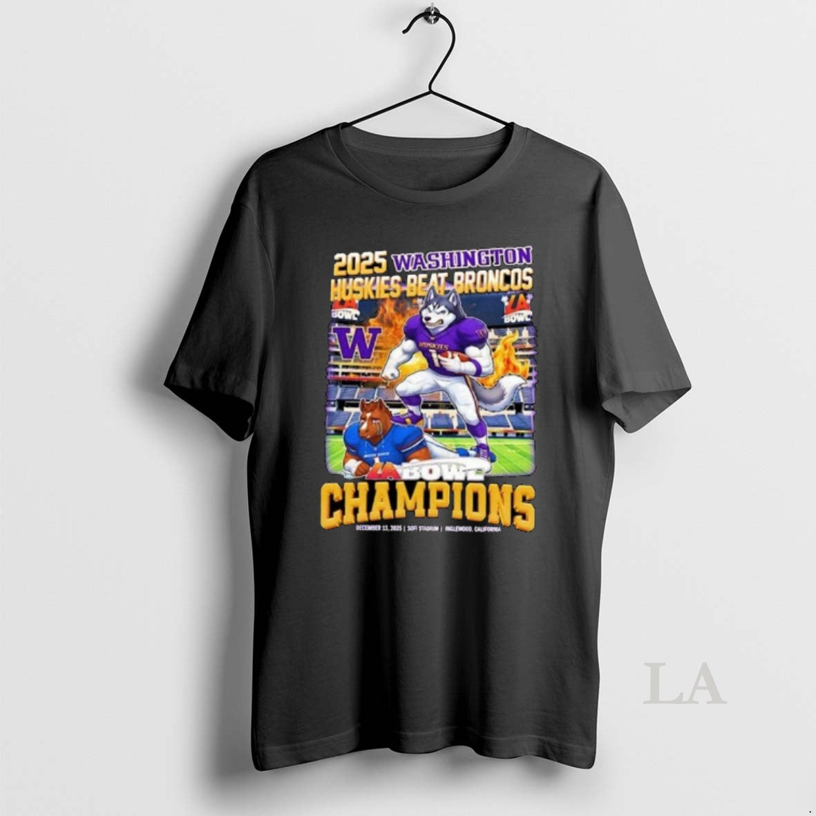Original Washington Huskies Beat Broncos 2025 La Bowl Champions Mascot
