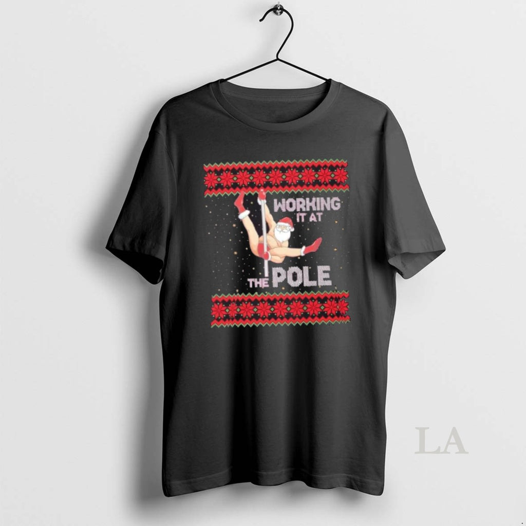 Original Working The Pole Funny Adult Christmas