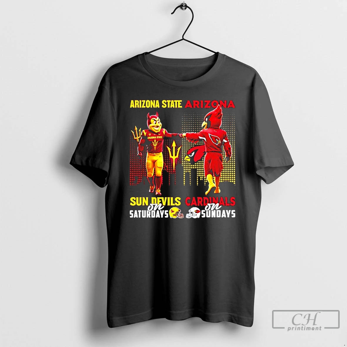 Premium Arizona State Sun Devils On Saturdays Vs Arizona Cardinals On Sundays Mascot Skyline