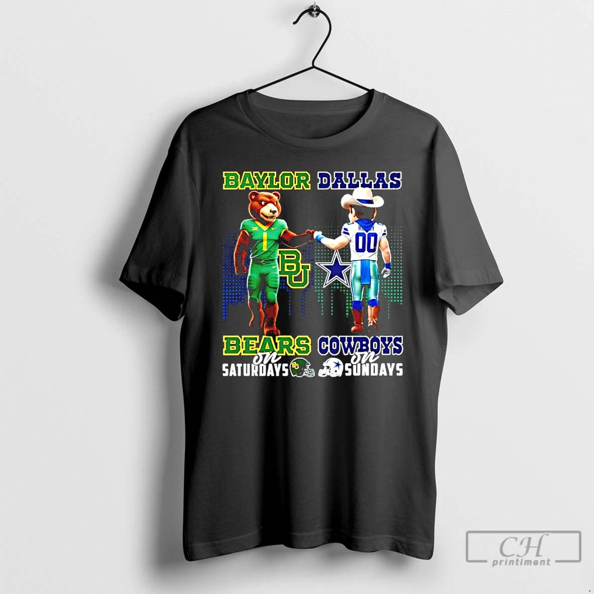 Premium Baylor Bears On Saturdays Vs Dallas Cowboys On Sundays Mascot Skyline T Shirts Sweater