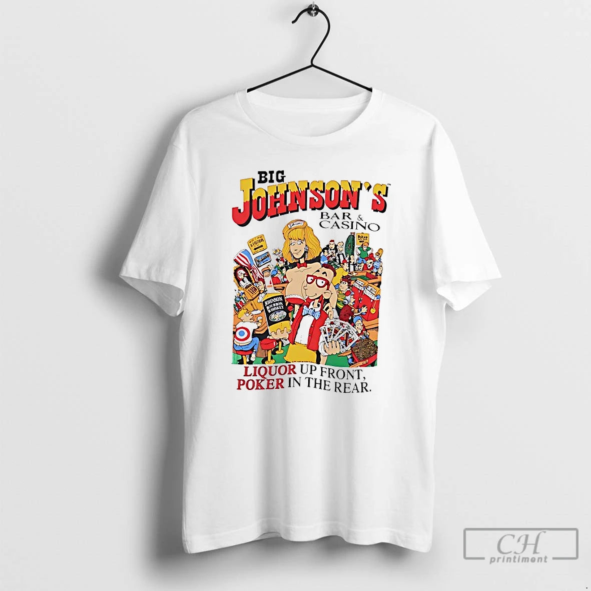 Premium Big Johnsons Bar And Casino Liquor Up Front Poker In The Rear Art