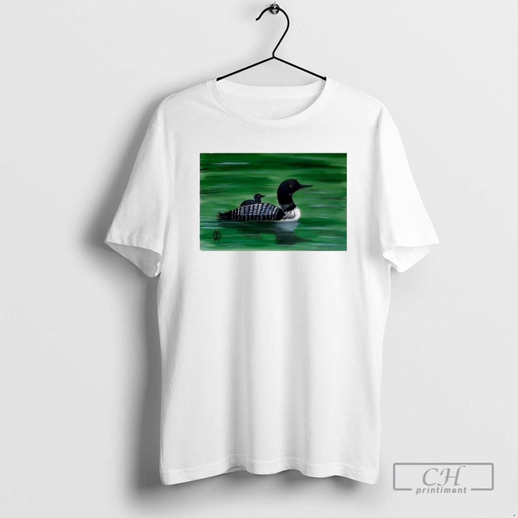Premium Common Loon With Baby On Back Shirt Sweater