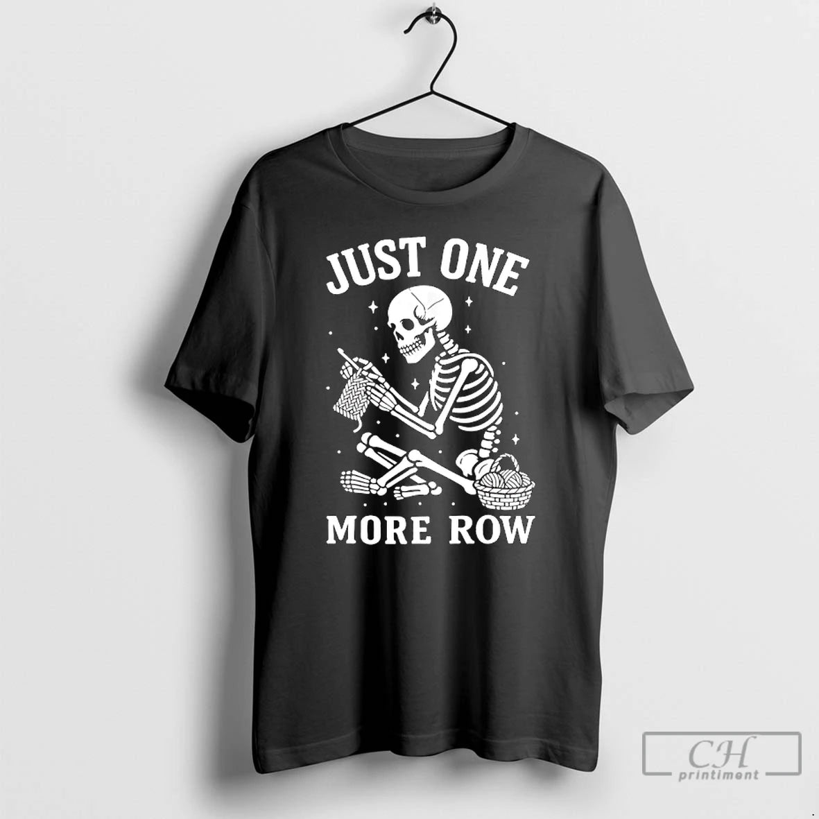 Premium Crochet Skeleton Just One More Row Crocheting Knitting Lover