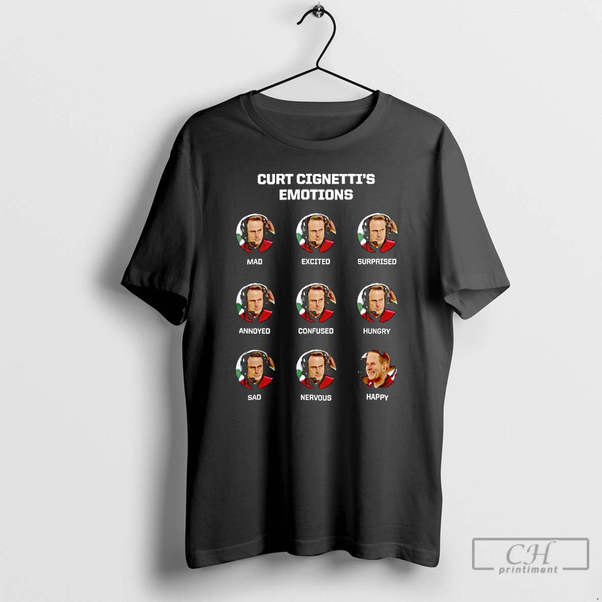 Premium Curt Cignetti Man Of Many Faces Emotions Mad Excited Surprised Annoyed T Shirts Sweater