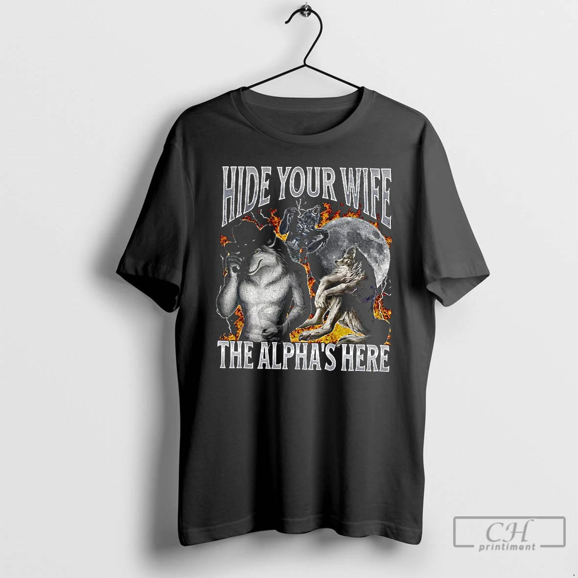 Premium Funny Werewolf Hide Your Wife The Alpha Is Here
