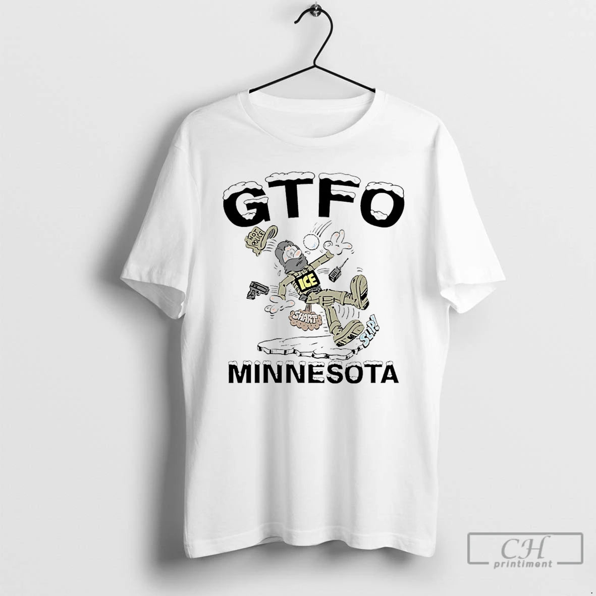 Premium Gtfo Minnesota Not Police Ice Caricature