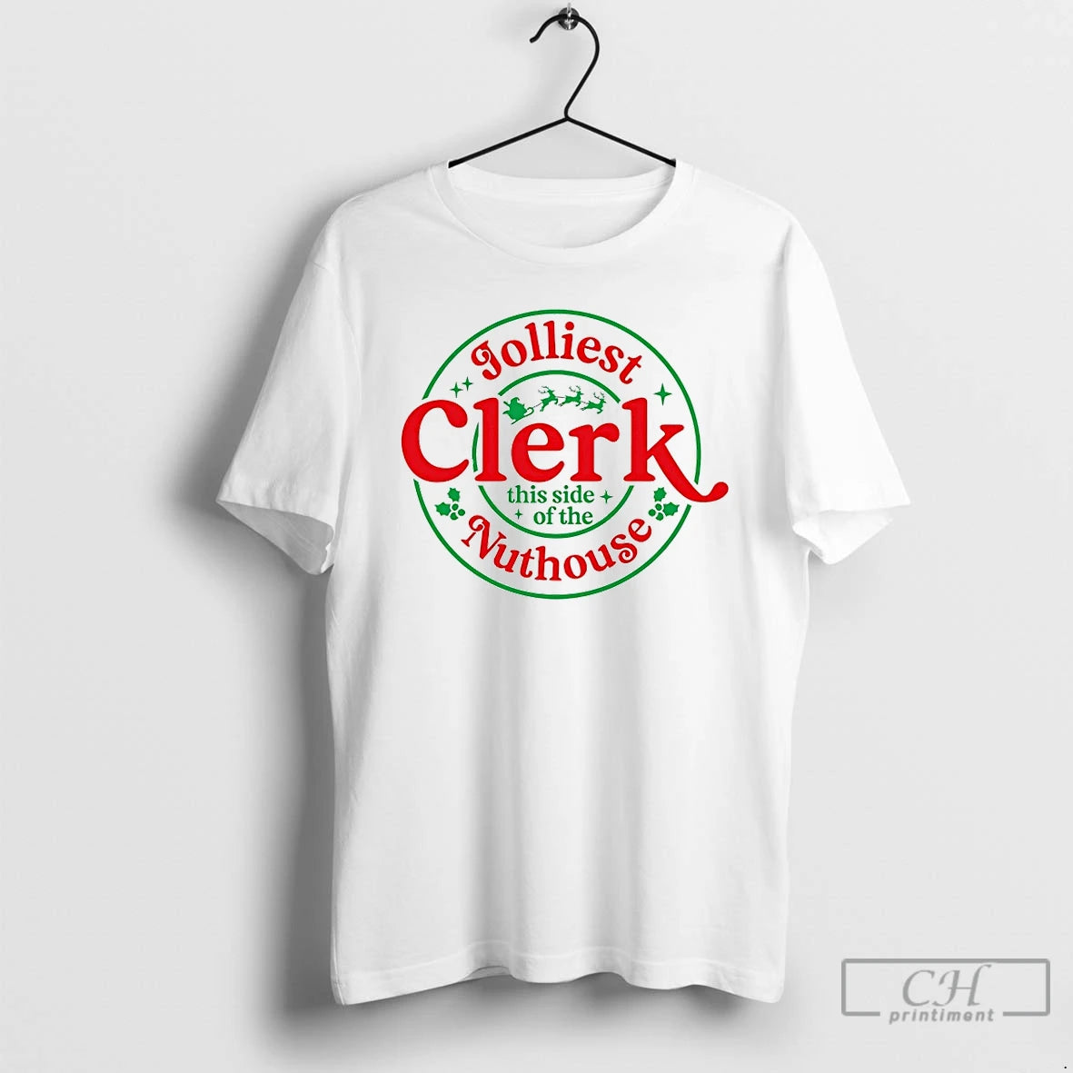 Premium Jolliest Clerk This Side Of The Nuthouse Christmas