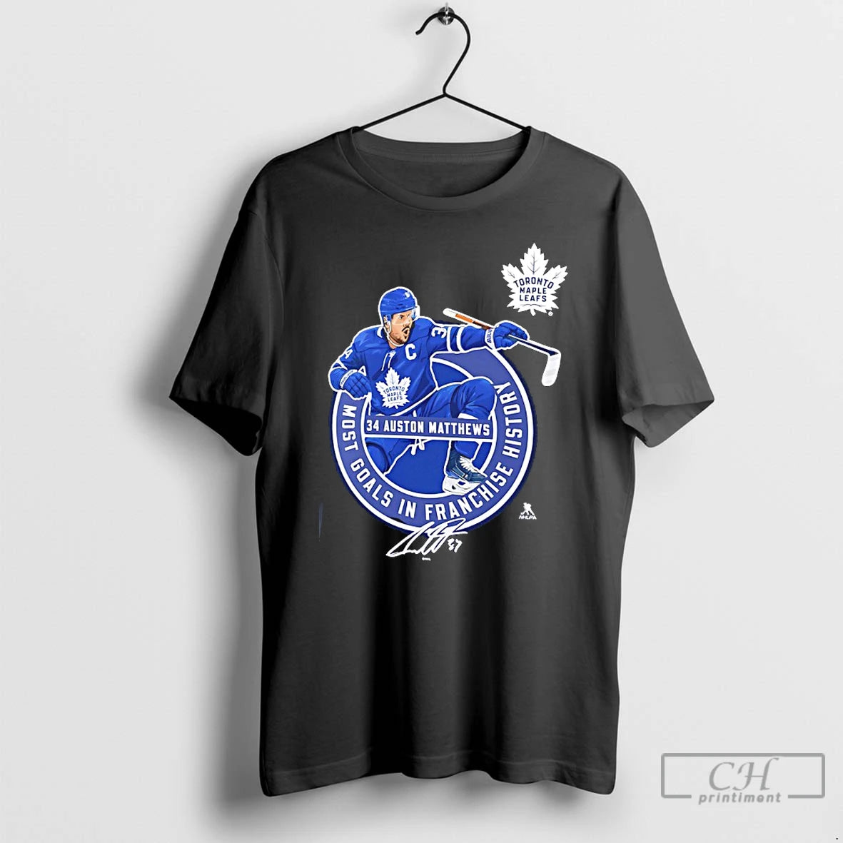 Premium Leafs Auston Matthews Most Goals In Franchise History Signature
