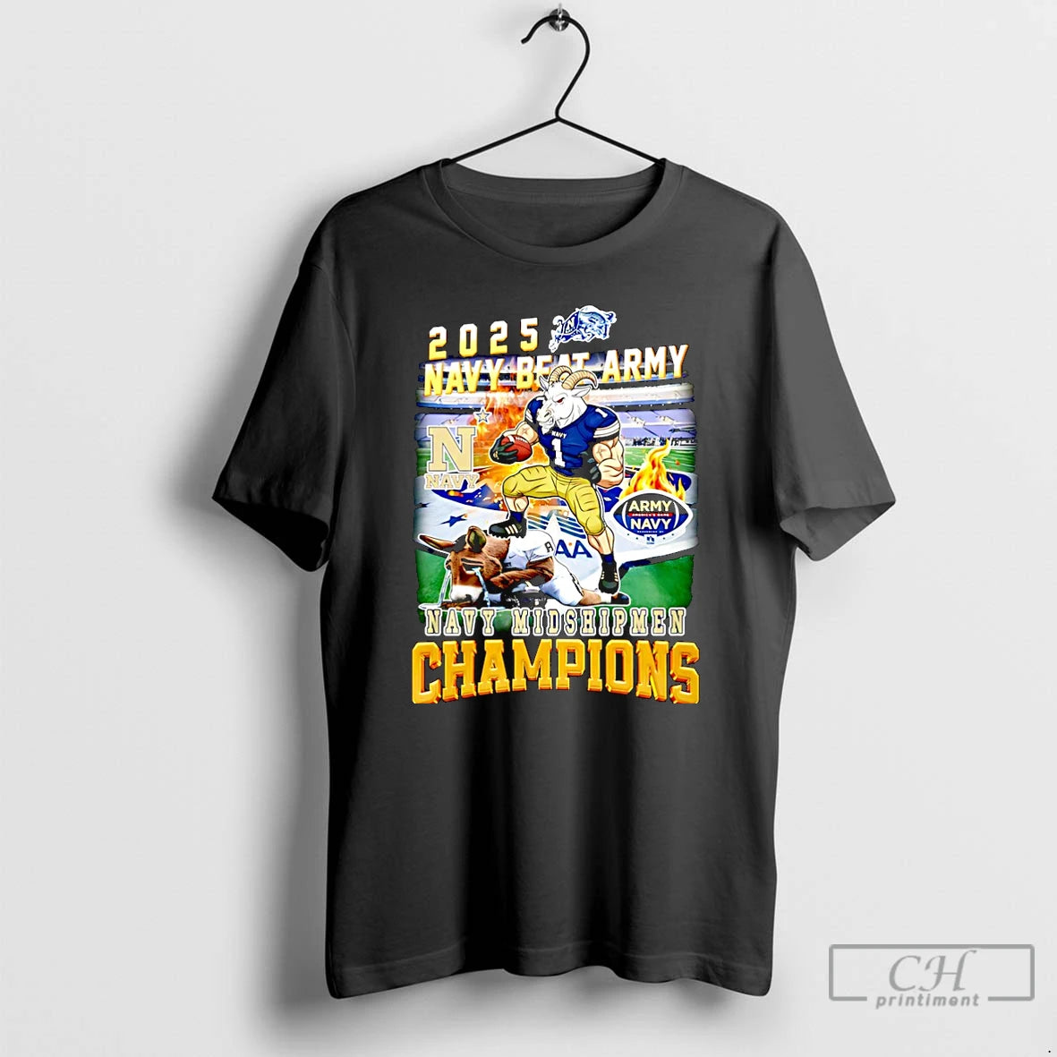 Premium Navy Midshipmen 2025 Navy Beat Army Champions Mascot Christmas