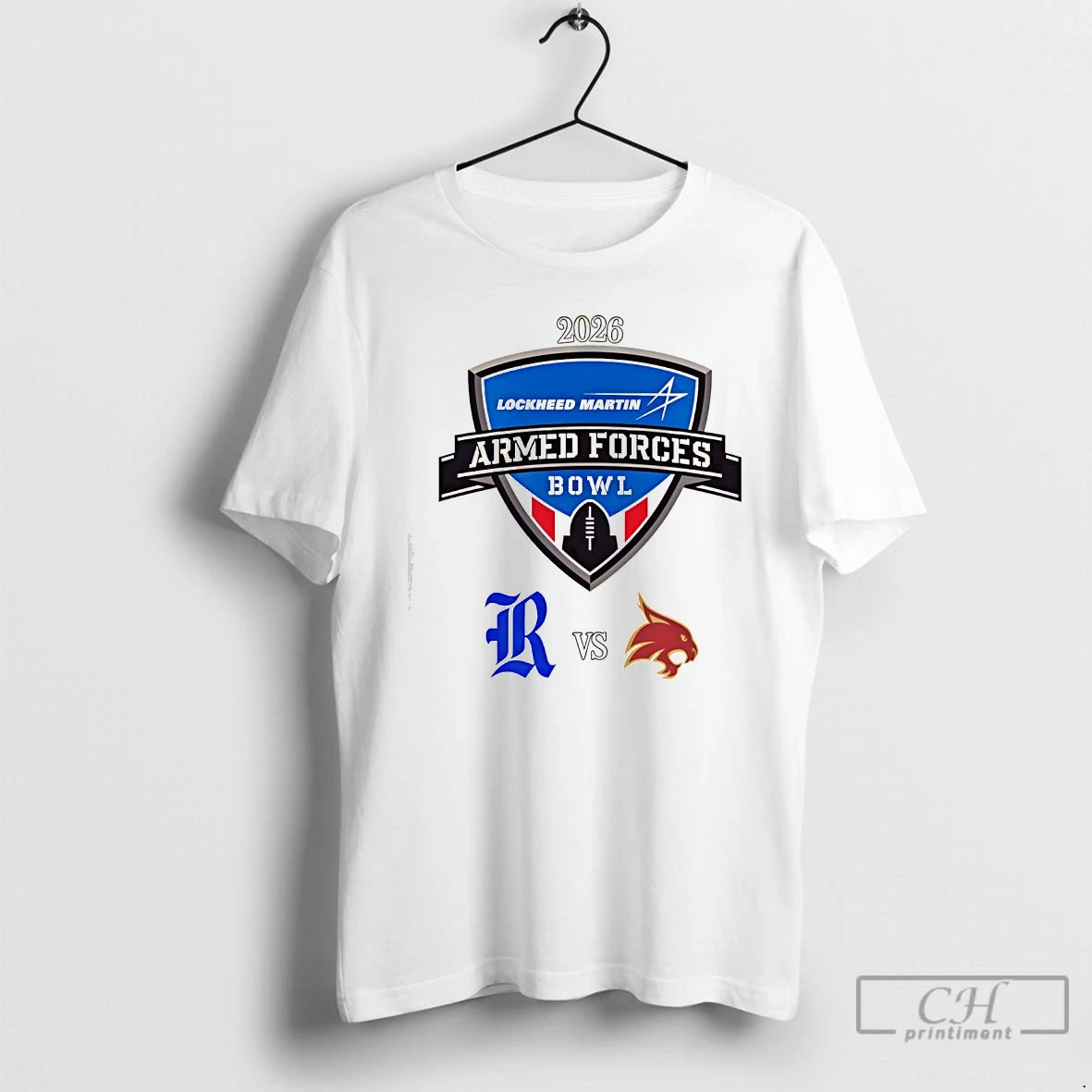 Premium Rice Owls Vs Texas State Bobcats 2026 Lockheed Martin Armed Forces Bowl T Shirts