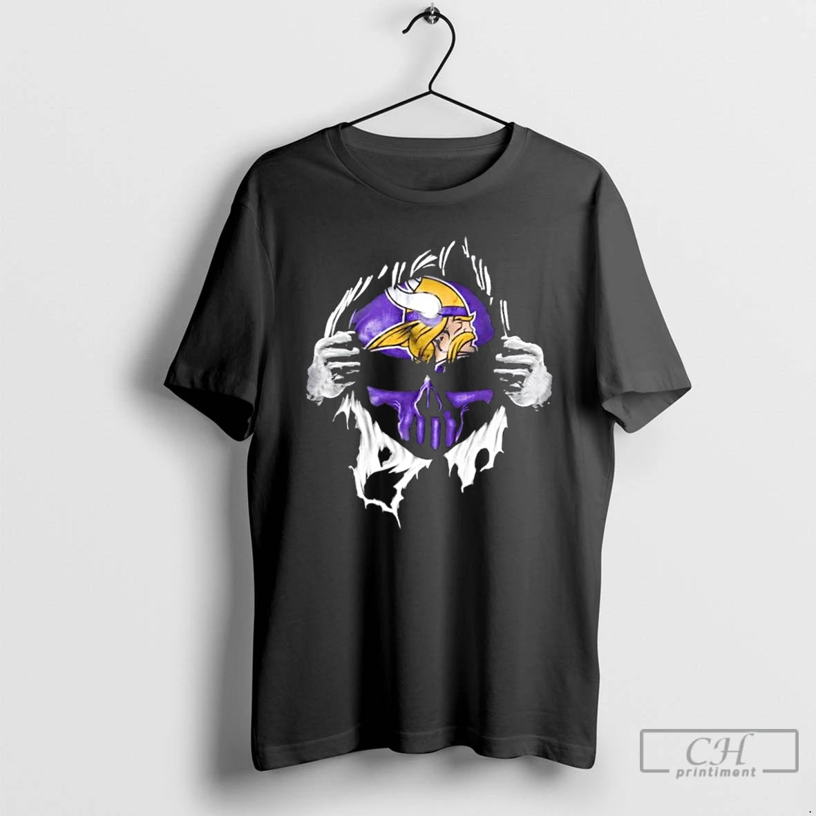 Premium Ripped From The Chest Skull Deep Minnesota Vikings Till The Grave T Shirts Sweater