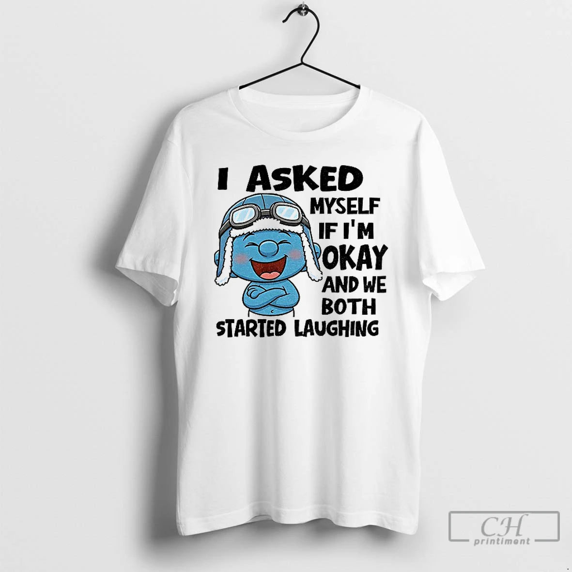 Premium Smurf I Asked Myself If Im Okay And We Both Started Laughing T Shirts