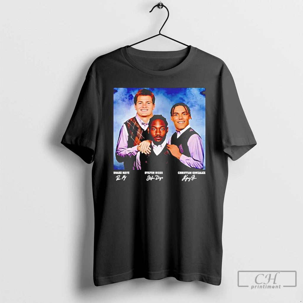 Premium Stefon Diggs Drake Maye And Christian Gonzalez Step Brothers