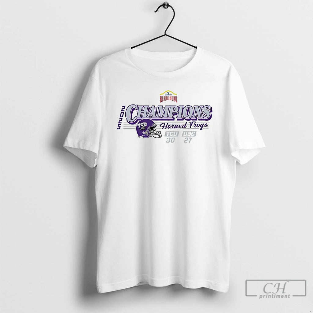 Premium Tcu Horned Frogs 2025 Valero Alamo Bowl Champions Helmet Score