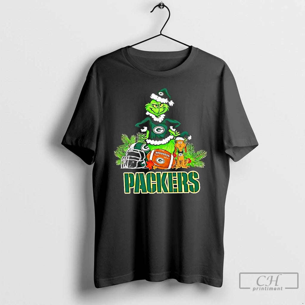 Premium The Grinch And Max Green Bay Packers Christmas Helmet Items