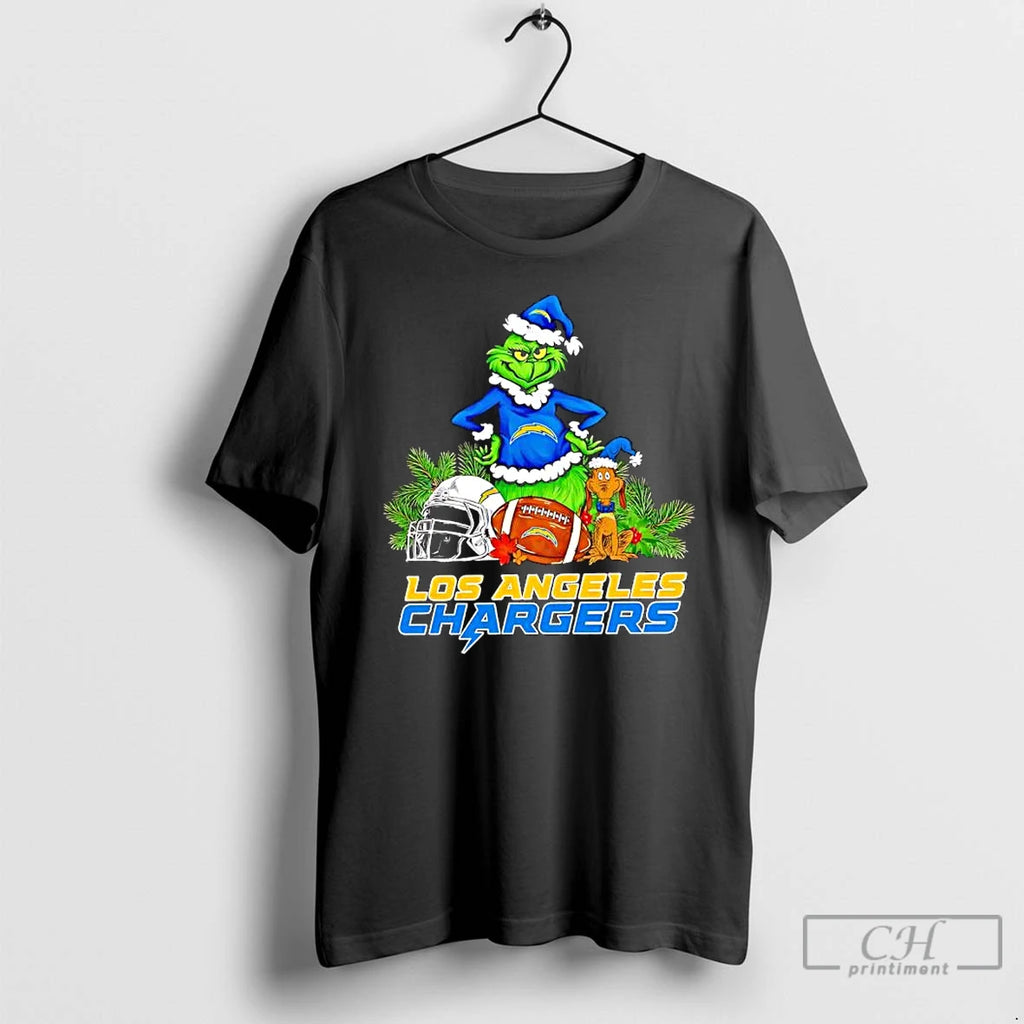 Premium The Grinch And Max Los Angeles Chargers Christmas Helmet Items