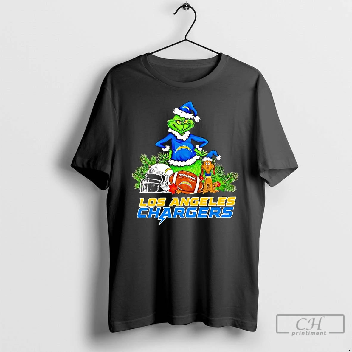 Premium The Grinch And Max Los Angeles Chargers Christmas Helmet Items