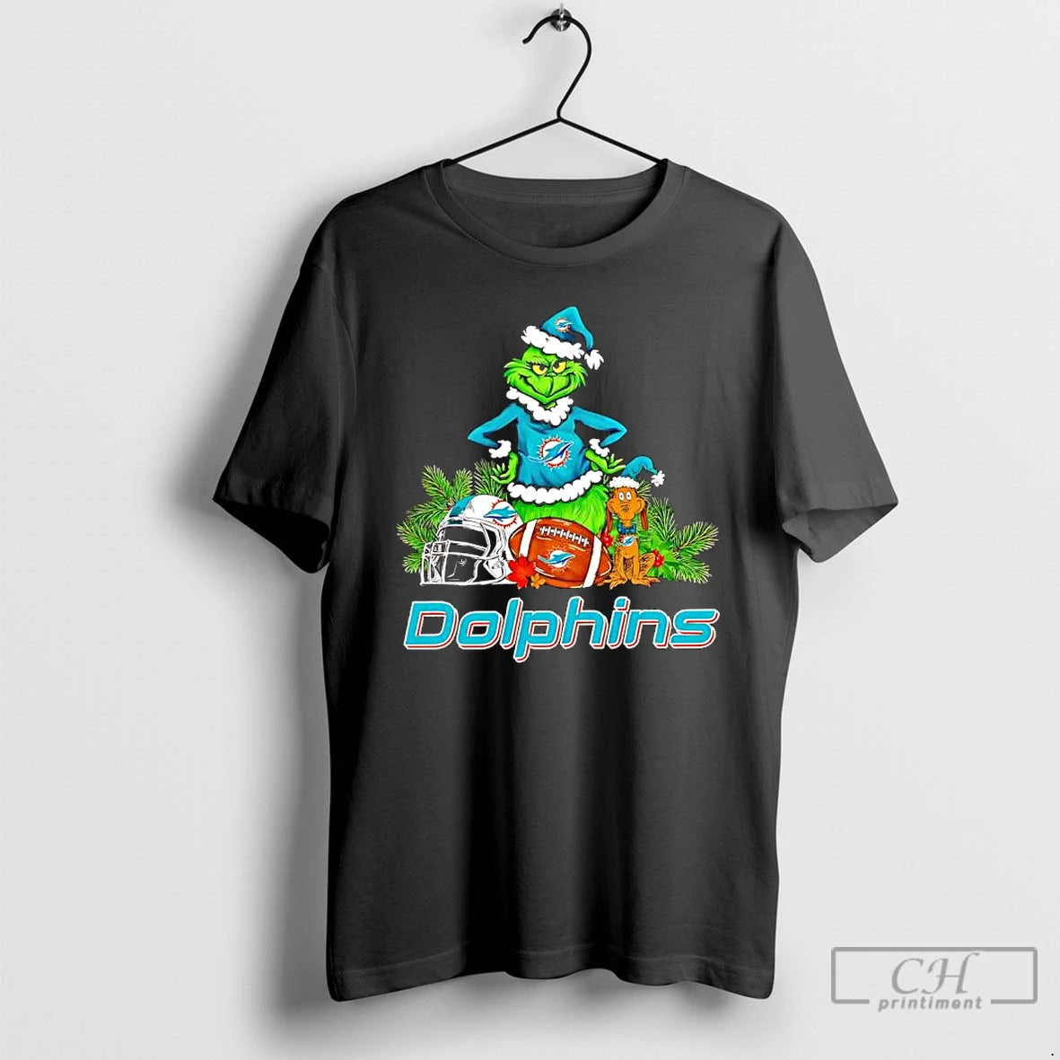 Premium The Grinch And Max Miami Dolphins Christmas Helmet Items