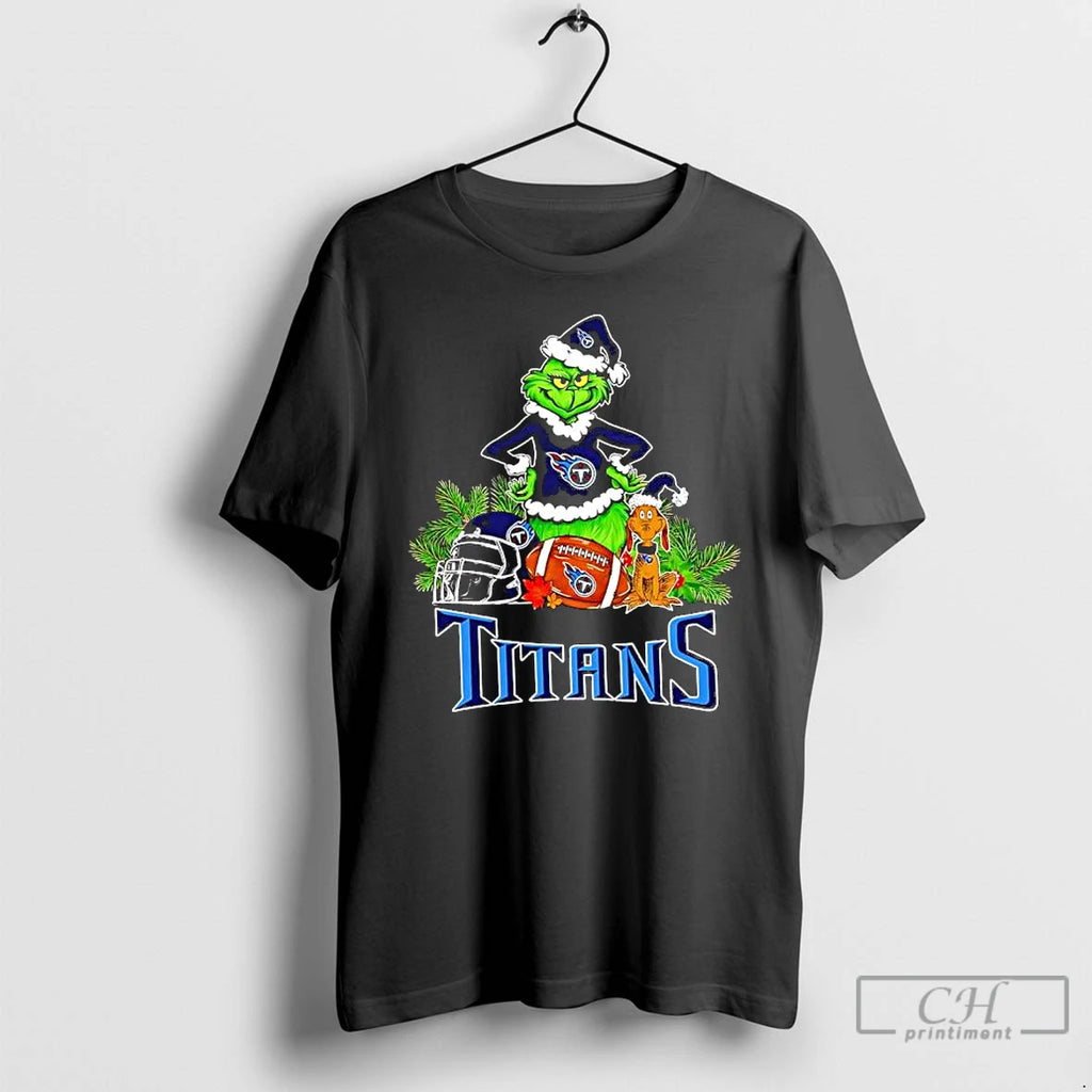 Premium The Grinch And Max Tennessee Titans Christmas Helmet Items