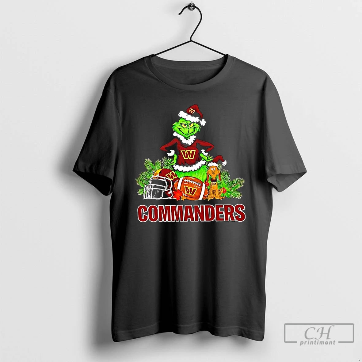 Premium The Grinch And Max Washington Commanders Christmas Helmet Items