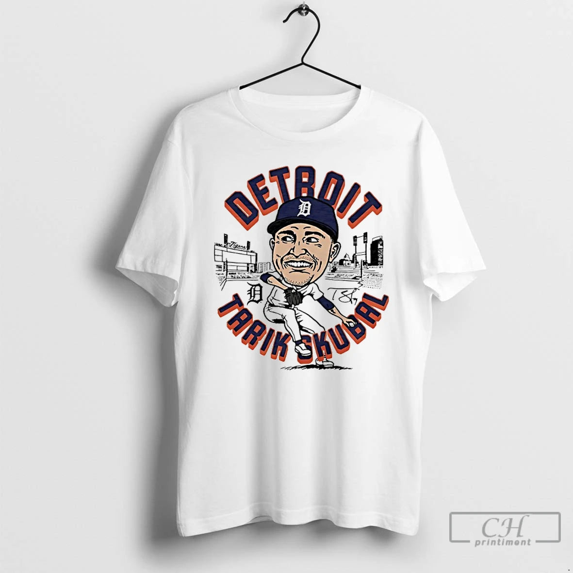 Premium Tigers Tarik Skubal Player Signature Caricature
