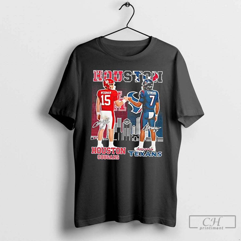 Premium Weigman And Stroud Houston Cougars X Texans Skyline