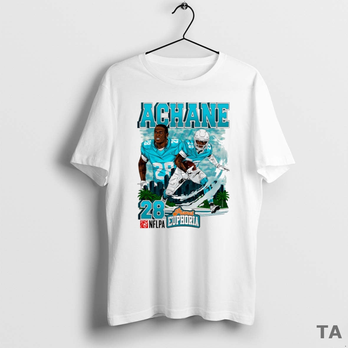 Top Devon Achane 28 Miami Dolphins Football Comic Circle T Shirt Sweater