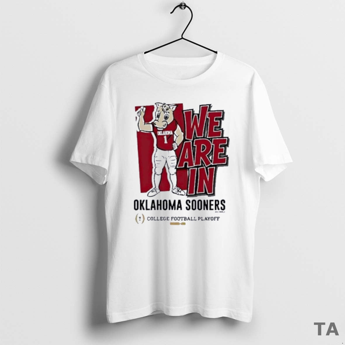 Top Oklahoma Sooners We Are In 2025 Cfp Bound Mascot T Shirt Sweater