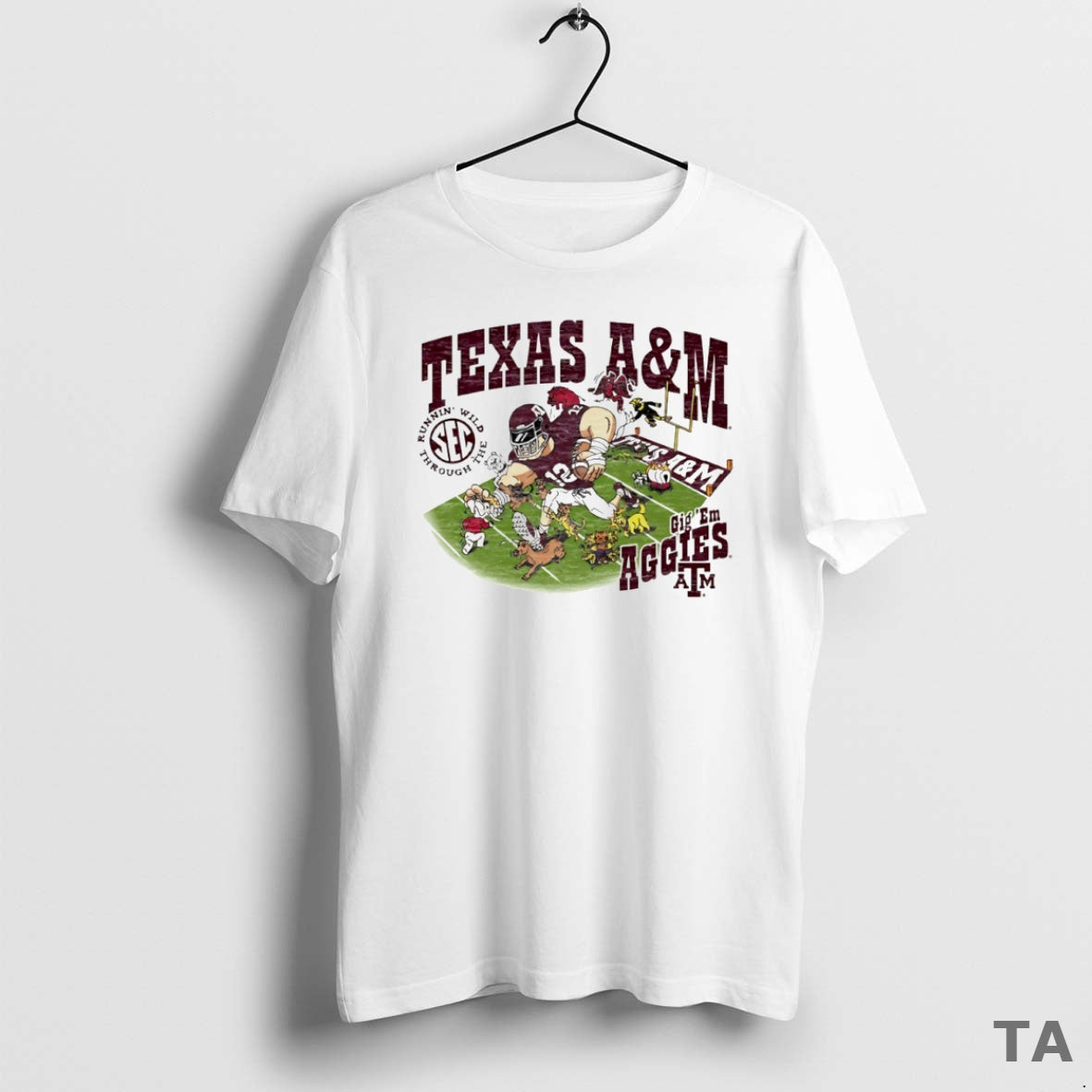Top Runnin Wild Sec Cig Em Texas A And M Aggies Mascot Running Circle