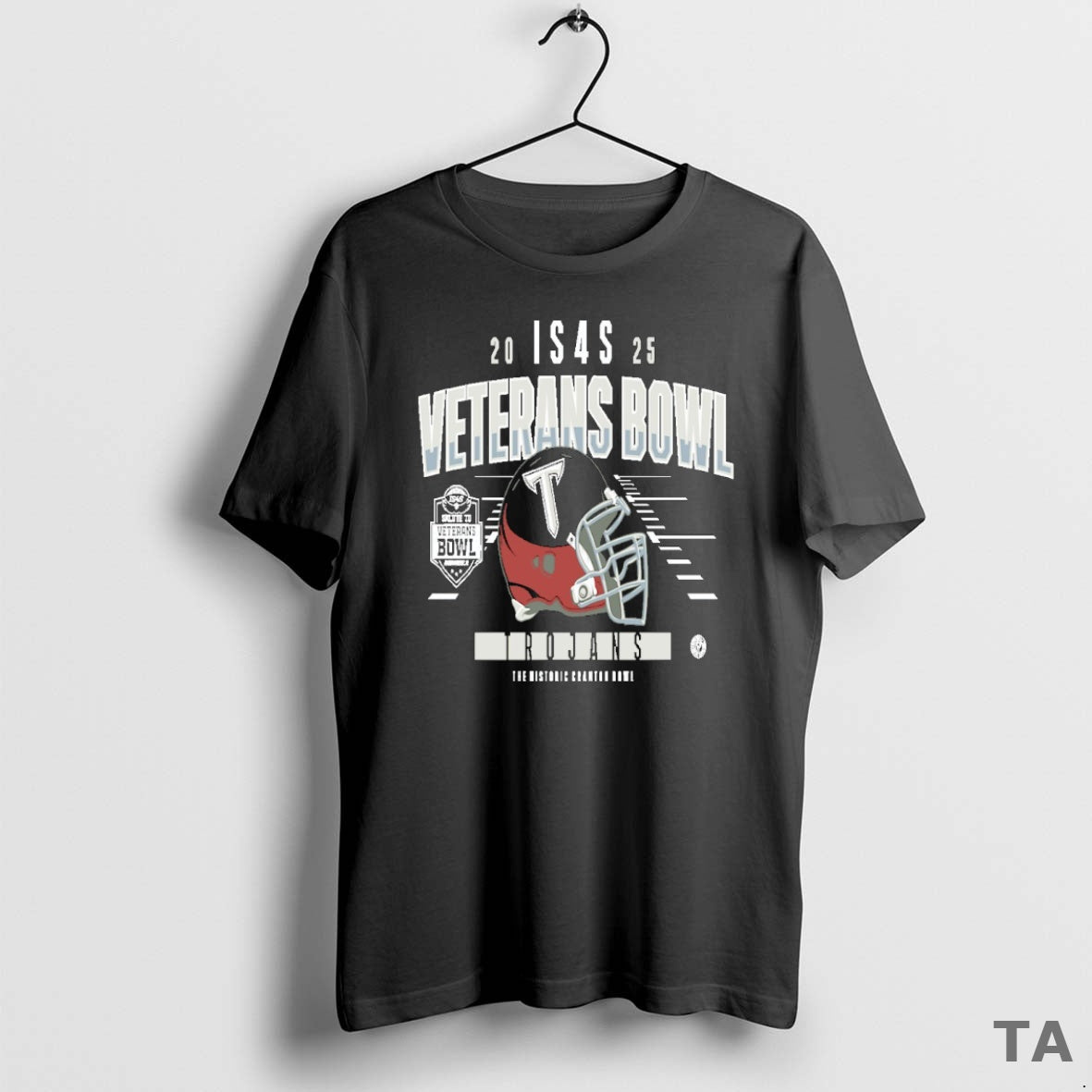 Top Troy Trojans 2025 Is4s Salute To Veterans Bowl Helmet T Shirt Sweater
