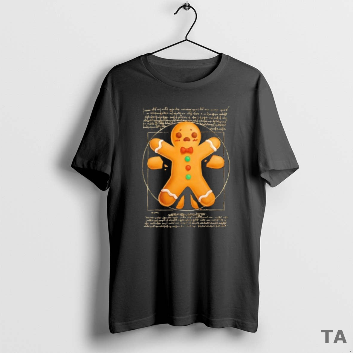 Top Vitruvian Gingerbread Man In Circle T Shirt Sweater