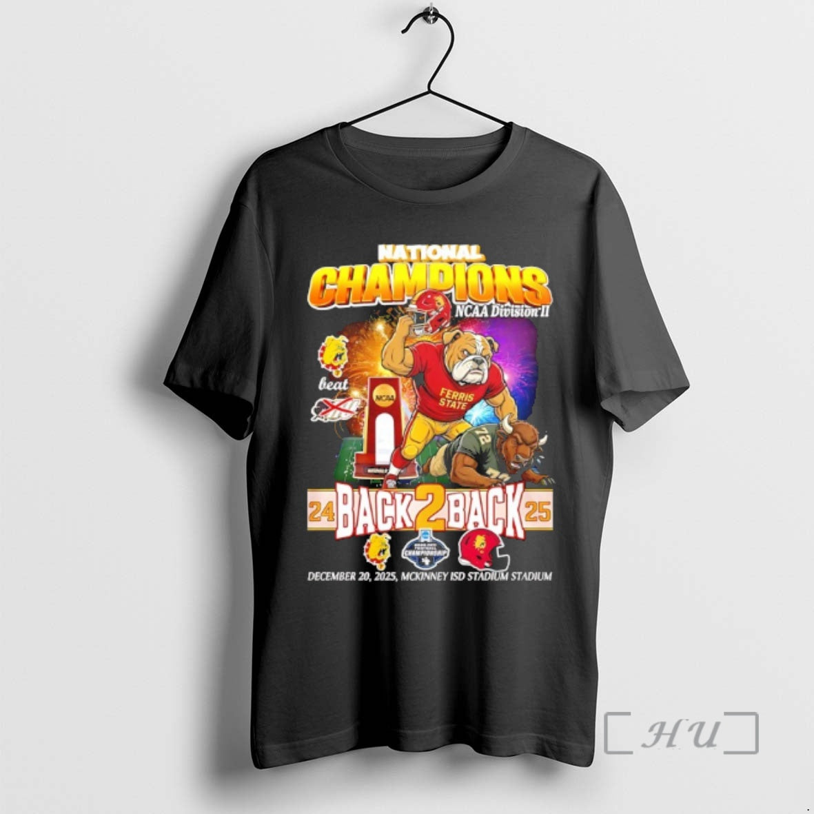 Trending Ferris State Bulldogs Back To Back 24 25 National Champions Mascot Premium T Shirts