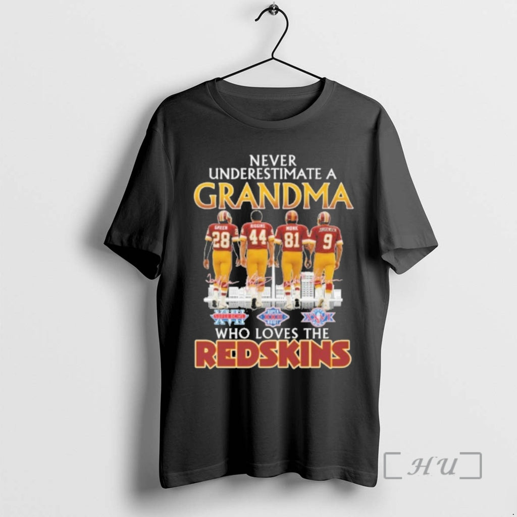 Trending Never Underestimate A Grandma Player Signature Who Loves The Redskins Premium T Shirts Sweater