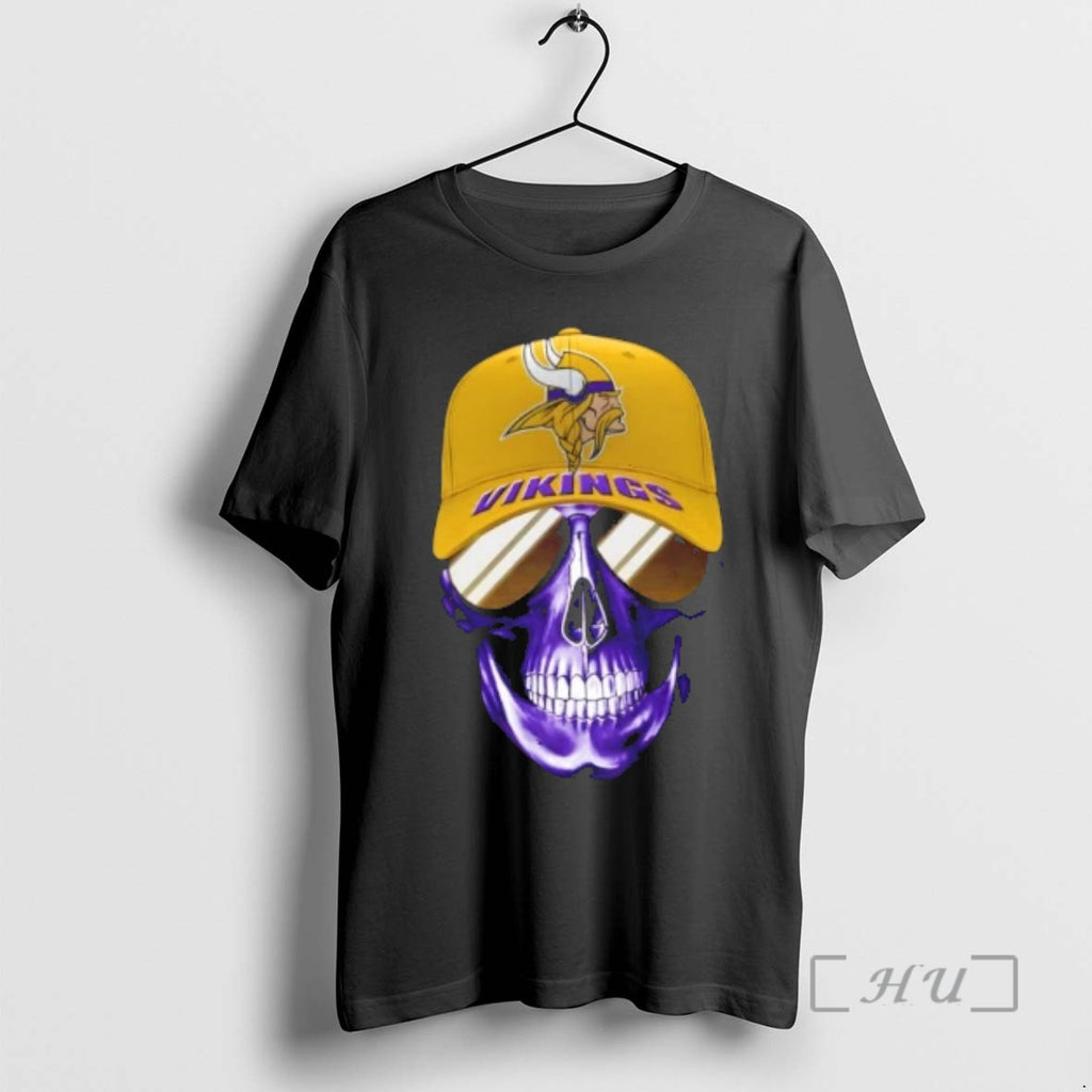 Trending Skull Wearing A Cap And Smile Minnesota Vikings Fans