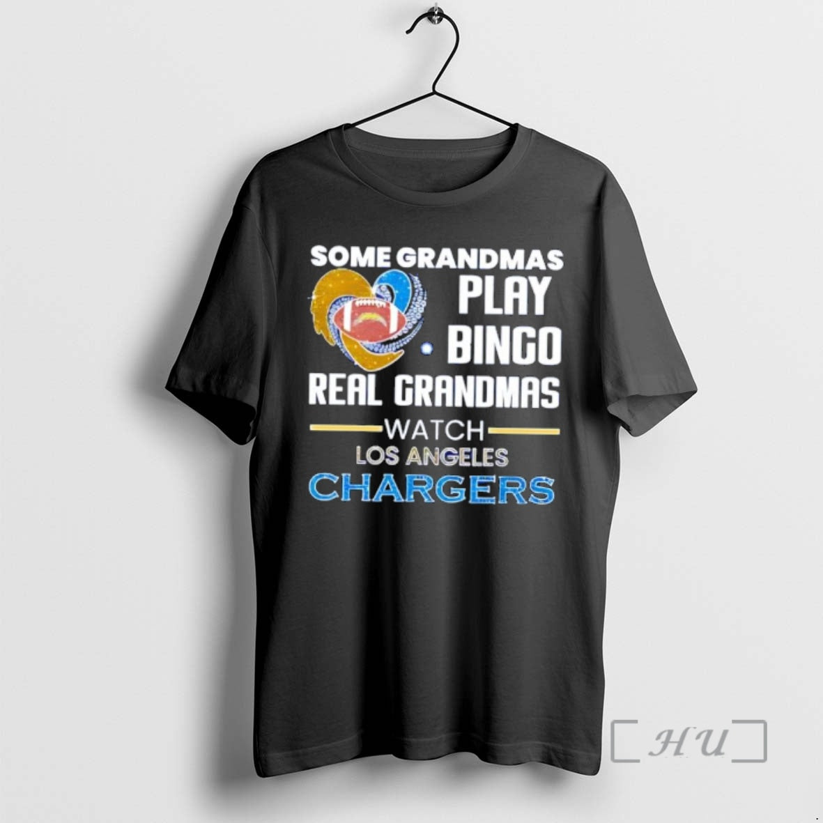 Trending Some Grandmas Play Bingo Real Grandmas Watch Los Angeles Chargers 2026 Premium T Shirts