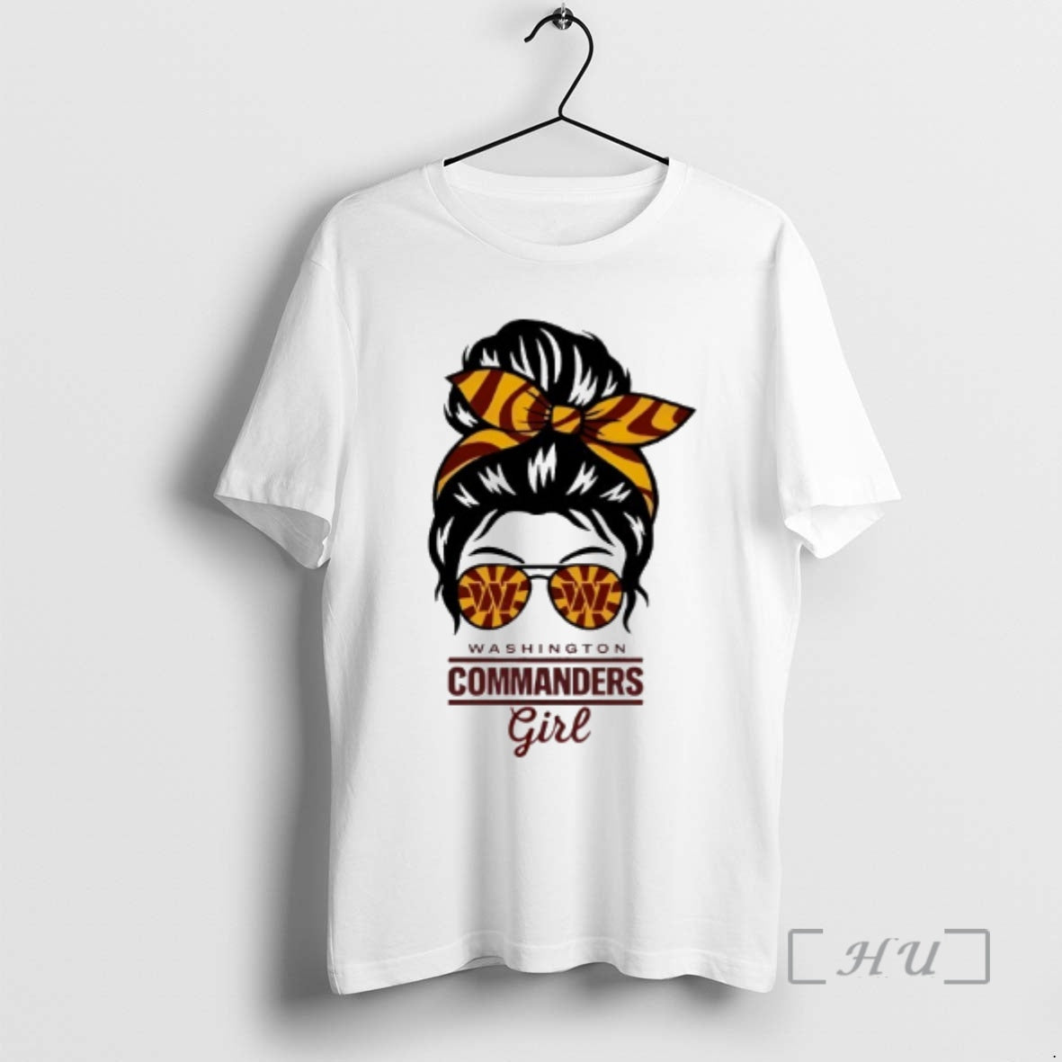 Trending Washington Commanders Girl Messy Bun Glasses
