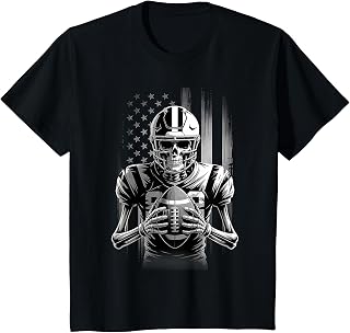 American Football Skeleton Usa Flag Halloween Teens Unisex T-shirt, Sweatshirt, Hoodie (1)