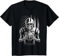 American Football Skeleton Usa Flag Halloween Teens Unisex T-shirt, Sweatshirt, Hoodie (1)