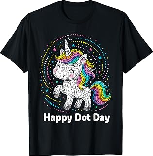 Happy Dot Day Unicorn Colorful Polka Dot Dotted Girl Unisex T-shirt, Sweatshirt, Hoodie (1)