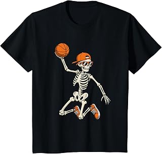 Halloween Skeleton Basketball Teens Unisex T-shirt, Sweatshirt, Hoodie (1)