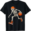 Skeleton Playing Basketball Halloween Unisex T-shirt, Sweatshirt, Hoodie (1)