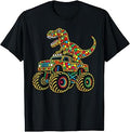 Colorful Polka Dot Dinosaur Riding Monster Truck Toddler Boy (1)
