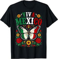 Viva Mexico Mexican Flag Butterfly Independence Day Unisex T-shirt, Sweatshirt, Hoodie (1)