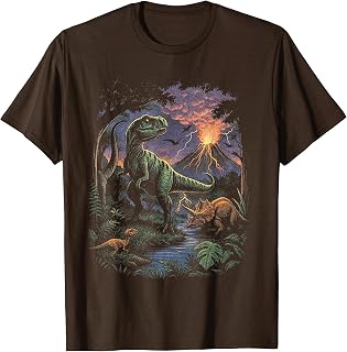 Vintage Dinosaur 90s Rex Triceratops Volcano Nature Unisex T-shirt, Sweatshirt, Hoodie (1)
