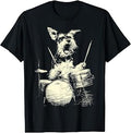 Schnauzer Playing Drums Music Dog Drummer Unisex T-shirt, Sweatshirt, Hoodie (1)